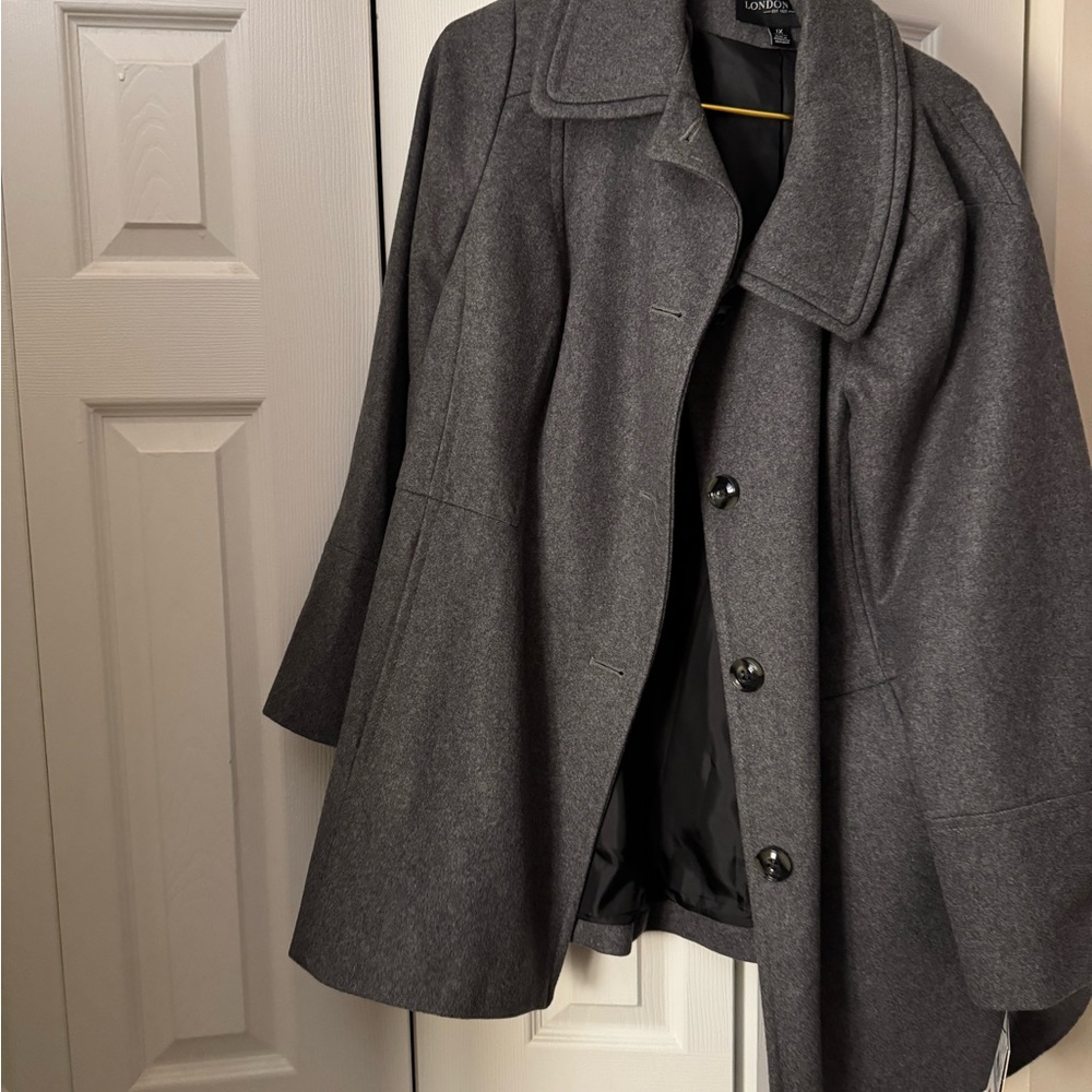 London Fog Charcoal Wool Blend Jacket